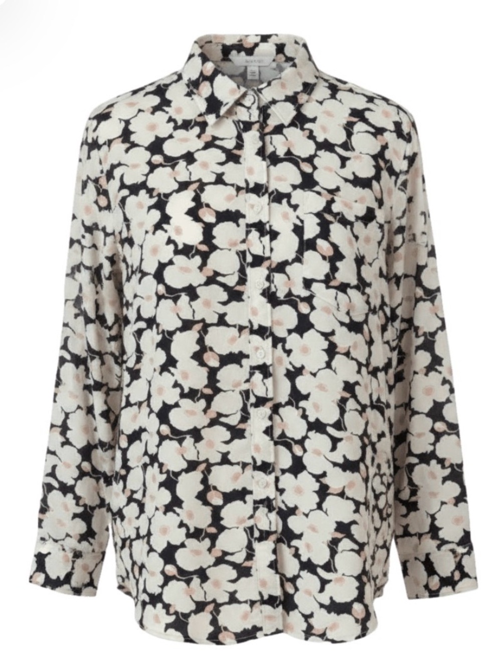Skies Are Blue Navy and White Floral Button-Down Shirt